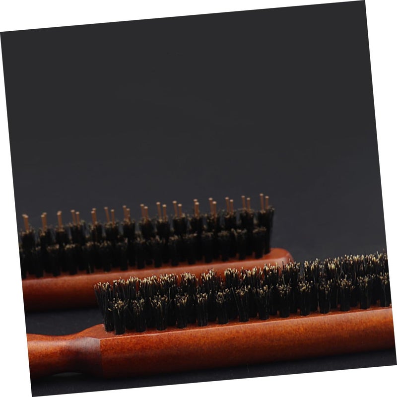 Natural Wooden Boar Bristle Hair Brush 24x3 3cm Massager for Styling and Detangling - Image 5